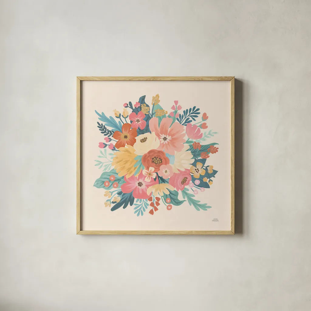 Under the Sea X by Laura Marshall. Shown in a natural wood glass frame for a timeless modern aesthetic. Available as an archival giclee rolled canvas, fine art paper, or poster print. SKU 62526a.