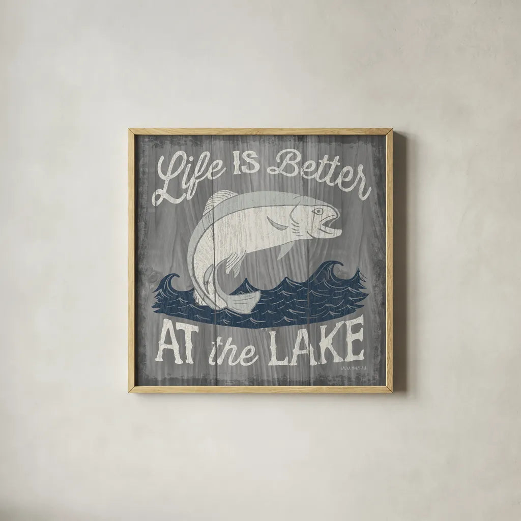 Up North V by Laura Marshall. Shown in a natural wood glass frame for a timeless modern aesthetic. Available as an archival giclee rolled canvas, fine art paper, or poster print. SKU 31364a.