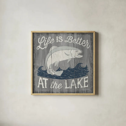 Up North V by Laura Marshall. Shown in a natural wood glass frame for a timeless modern aesthetic. Available as an archival giclee rolled canvas, fine art paper, or poster print. SKU 31364a.