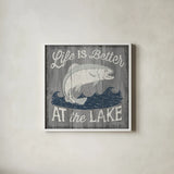 Up North V by Laura Marshall. Shown in a crisp white glass frame for a clean and minimalist style. Available as an archival giclee rolled canvas, fine art paper, or poster print. SKU 31364a.