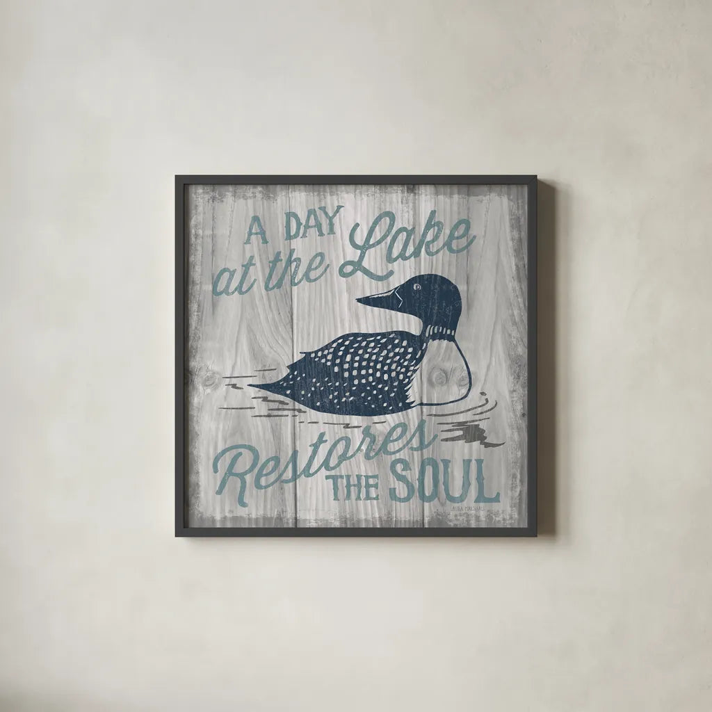 Up North VI by Laura Marshall. Shown in a sleek black glass frame for a contemporary gallery look. Available as an archival giclee rolled canvas, fine art paper, or poster print. SKU 31365a.