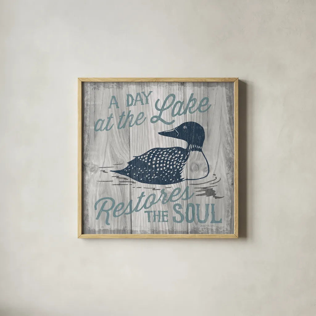 Up North VI by Laura Marshall. Shown in a natural wood glass frame for a timeless modern aesthetic. Available as an archival giclee rolled canvas, fine art paper, or poster print. SKU 31365a.