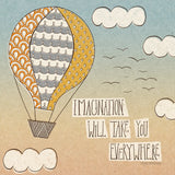 Up Up and Away Imagination by Laura Marshall. SKU 18457a. Archival Giclee Fine art print for wall decor.