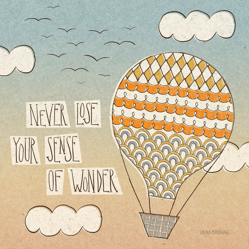 Up Up and Away Wonder by Laura Marshall. SKU 18038a. Archival Giclee Fine art print for wall decor.