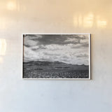 Virgin Mountains I by Laura Marshall. shown as a paper print in a white frame. Available as a archival giclee rolled canvas, fine art paper, or poster print. SKU 64420i.