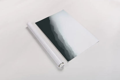 Virgin Mountains II Blue Gray by Laura Marshall. shown as a rolled paper print. Available as archival giclee rolled canvas, fine art paper, or poster print. SKU 79233i.