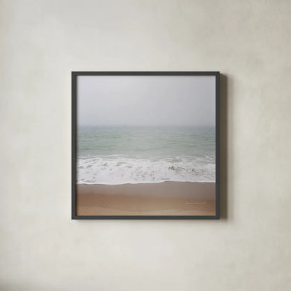 Walk on the Beach by Laura Marshall. Shown in a sleek black glass frame for a contemporary gallery look. Available as an archival giclee rolled canvas, fine art paper, or poster print. SKU 38775a.