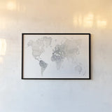 Watercolor Wanderlust by Laura Marshall. shown as a paper print in a black flame. Available as a archival giclee rolled canvas, fine art paper, or poster print. SKU 35934i.