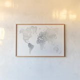 Watercolor Wanderlust by Laura Marshall. shown as a paper print in a natural frame. Available as a archival giclee rolled canvas, fine art paper, or poster print. SKU 35934i.
