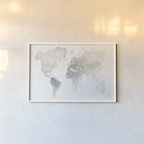 Watercolor Wanderlust by Laura Marshall. shown as a paper print in a white frame. Available as a archival giclee rolled canvas, fine art paper, or poster print. SKU 35934i.