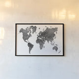 Watercolor Wanderlust Black by Laura Marshall. shown as a paper print in a black flame. Available as a archival giclee rolled canvas, fine art paper, or poster print. SKU 50561i.