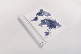 Watercolor Wanderlust Indigo by Laura Marshall. shown as a rolled paper print. Available as archival giclee rolled canvas, fine art paper, or poster print. SKU 50562i.