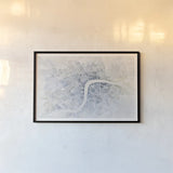 Watercolor Wanderlust London by Laura Marshall. shown as a paper print in a black flame. Available as a archival giclee rolled canvas, fine art paper, or poster print. SKU 35936i.
