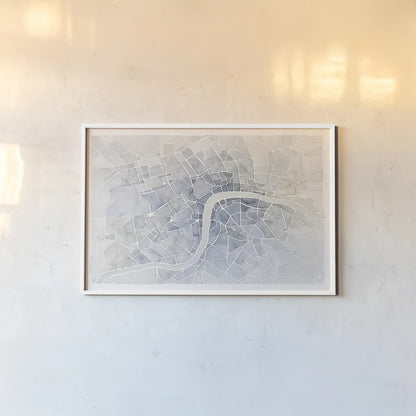 Watercolor Wanderlust London by Laura Marshall. shown as a paper print in a white frame. Available as a archival giclee rolled canvas, fine art paper, or poster print. SKU 35936i.