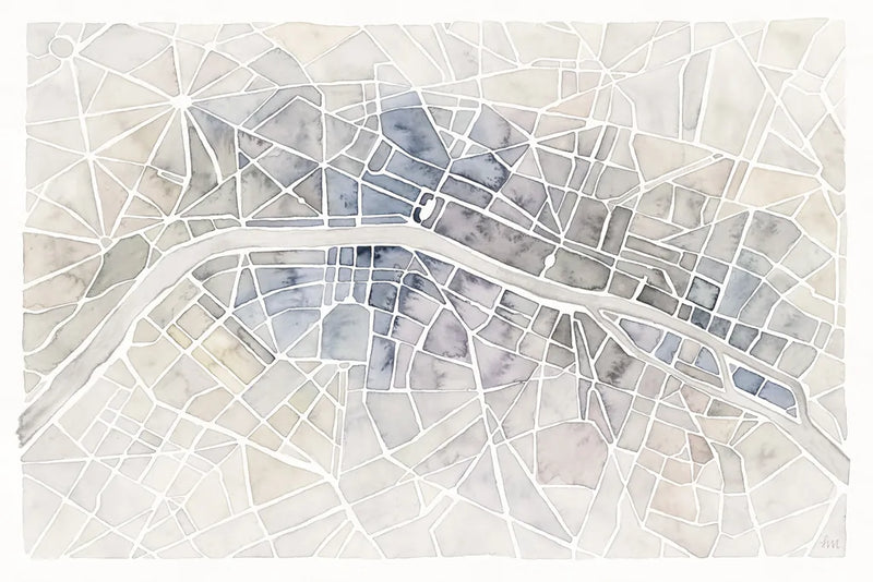 Watercolor Wanderlust Paris by Laura Marshall. SKU 35935i. Archival Giclee Fine art print for wall decor.