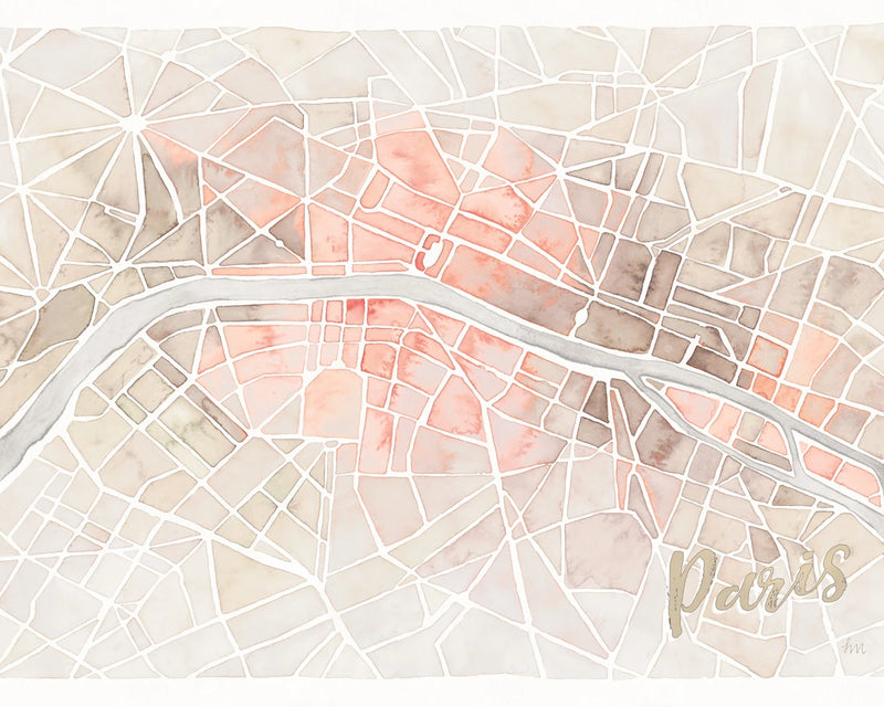 Watercolor Wanderlust Paris Blush Crop by Laura Marshall