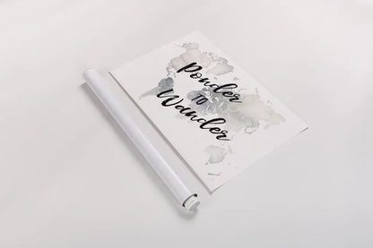 Watercolor Wanderlust Ponder by Laura Marshall. shown as a rolled paper print. Available as archival giclee rolled canvas, fine art paper, or poster print. SKU 36806i.