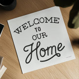 Welcome to Our Home by Laura Marshall. Shown as a detailed flat fine art print, highlighting archival giclee quality. Available as an archival giclee rolled canvas, fine art paper, or poster print. SKU 76320a.