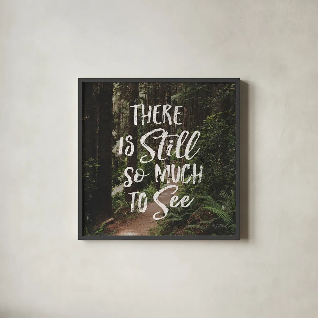 West Coast Wandering II by Laura Marshall. Shown in a sleek black glass frame for a contemporary gallery look. Available as an archival giclee rolled canvas, fine art paper, or poster print. SKU 42003a.