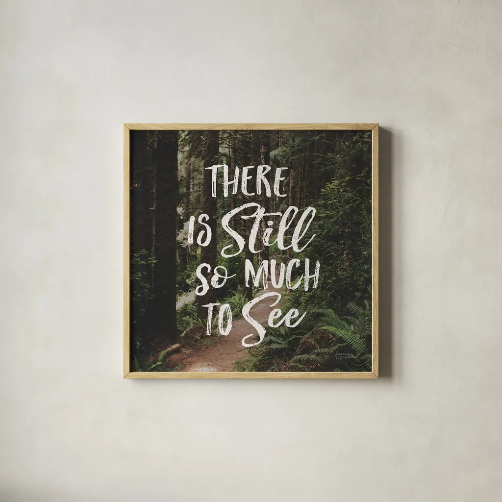 West Coast Wandering II by Laura Marshall. Shown in a natural wood glass frame for a timeless modern aesthetic. Available as an archival giclee rolled canvas, fine art paper, or poster print. SKU 42003a.