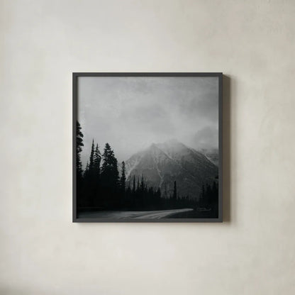 West Coast Wandering III No Words BW by Laura Marshall. Shown in a sleek black glass frame for a contemporary gallery look. Available as an archival giclee rolled canvas, fine art paper, or poster print. SKU 67871a.