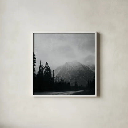 West Coast Wandering III No Words BW by Laura Marshall. Shown in a crisp white glass frame for a clean and minimalist style. Available as an archival giclee rolled canvas, fine art paper, or poster print. SKU 67871a.