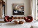 West Coast Wandering IV by Laura Marshall. Shown as extra-large giant wall art in a modern living room. Available as an archival giclee rolled canvas, fine art paper, or poster print. SKU 42005a.