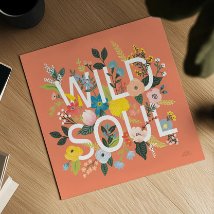 Wild Garden I by Laura Marshall. Shown as a detailed flat fine art print, highlighting archival giclee quality. Available as an archival giclee rolled canvas, fine art paper, or poster print. SKU 48005a.