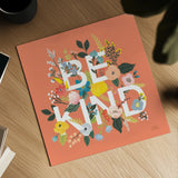 Wild Garden I Be Kind by Laura Marshall. Shown as a detailed flat fine art print, highlighting archival giclee quality. Available as an archival giclee rolled canvas, fine art paper, or poster print. SKU 53456a.
