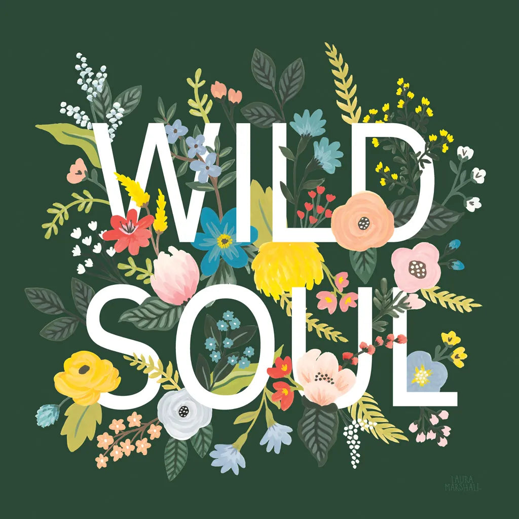 Wild Garden I Green by Laura Marshall. SKU 56468a. Archival Giclee Fine art print for wall decor.