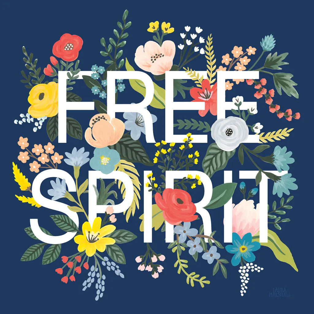 Wild Garden II Navy by Laura Marshall. SKU 56469a. Archival Giclee Fine art print for wall decor.