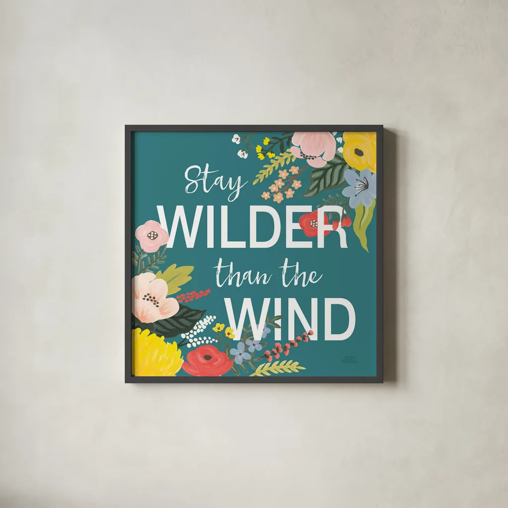 Wild Garden III by Laura Marshall. Shown in a sleek black glass frame for a contemporary gallery look. Available as an archival giclee rolled canvas, fine art paper, or poster print. SKU 48007a.
