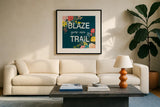Wild Garden IV by Laura Marshall. Displayed in a glass frame with matte in a clean modern living room. Available as an archival giclee rolled canvas, fine art paper, or poster print. SKU 48008a.