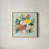 Wild Garden V by Laura Marshall. Shown in a natural wood glass frame for a timeless modern aesthetic. Available as an archival giclee rolled canvas, fine art paper, or poster print. SKU 48009a.