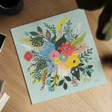 Wild Garden VI Blue by Laura Marshall. Shown as a detailed flat fine art print, highlighting archival giclee quality. Available as an archival giclee rolled canvas, fine art paper, or poster print. SKU 64016a.