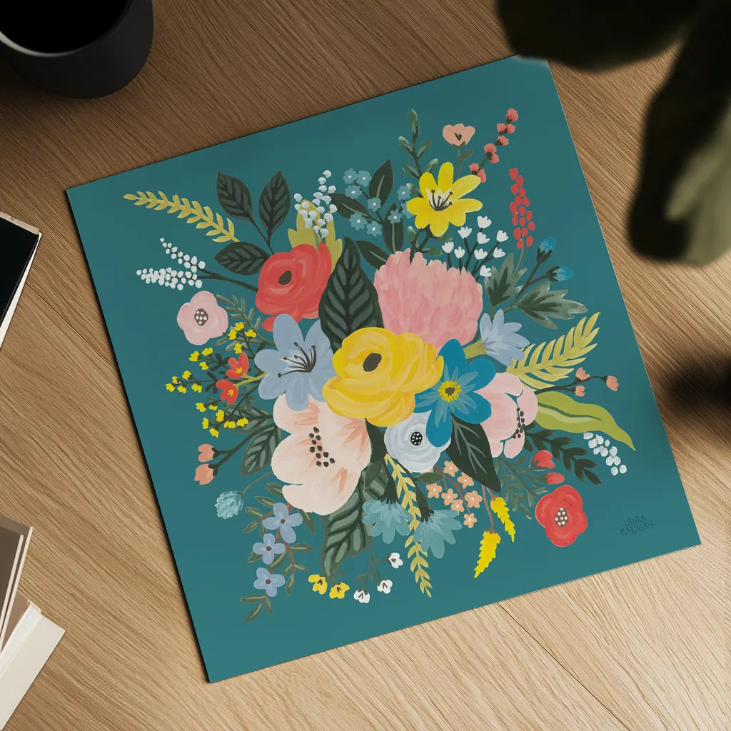 Wild Garden VII by Laura Marshall. Shown as a detailed flat fine art print, highlighting archival giclee quality. Available as an archival giclee rolled canvas, fine art paper, or poster print. SKU 49063a.