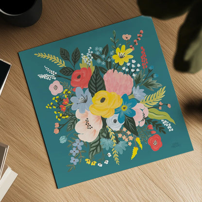 Wild Garden VII by Laura Marshall. Shown as a detailed flat fine art print, highlighting archival giclee quality. Available as an archival giclee rolled canvas, fine art paper, or poster print. SKU 49063a.