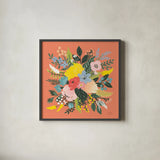 Wild Garden VIII by Laura Marshall. Shown in a sleek black glass frame for a contemporary gallery look. Available as an archival giclee rolled canvas, fine art paper, or poster print. SKU 49064a.