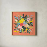 Wild Garden VIII by Laura Marshall. Shown in a natural wood glass frame for a timeless modern aesthetic. Available as an archival giclee rolled canvas, fine art paper, or poster print. SKU 49064a.