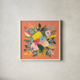 Wild Garden VIII by Laura Marshall. Shown in a crisp white glass frame for a clean and minimalist style. Available as an archival giclee rolled canvas, fine art paper, or poster print. SKU 49064a.