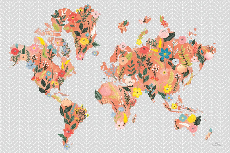 Wild Garden World Gray by Laura Marshall. SKU 50560i. Archival Giclee Fine art print for wall decor.