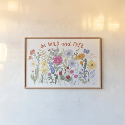 Wild Meadow I by Laura Marshall. shown as a paper print in a natural frame. Available as a archival giclee rolled canvas, fine art paper, or poster print. SKU 79359i.