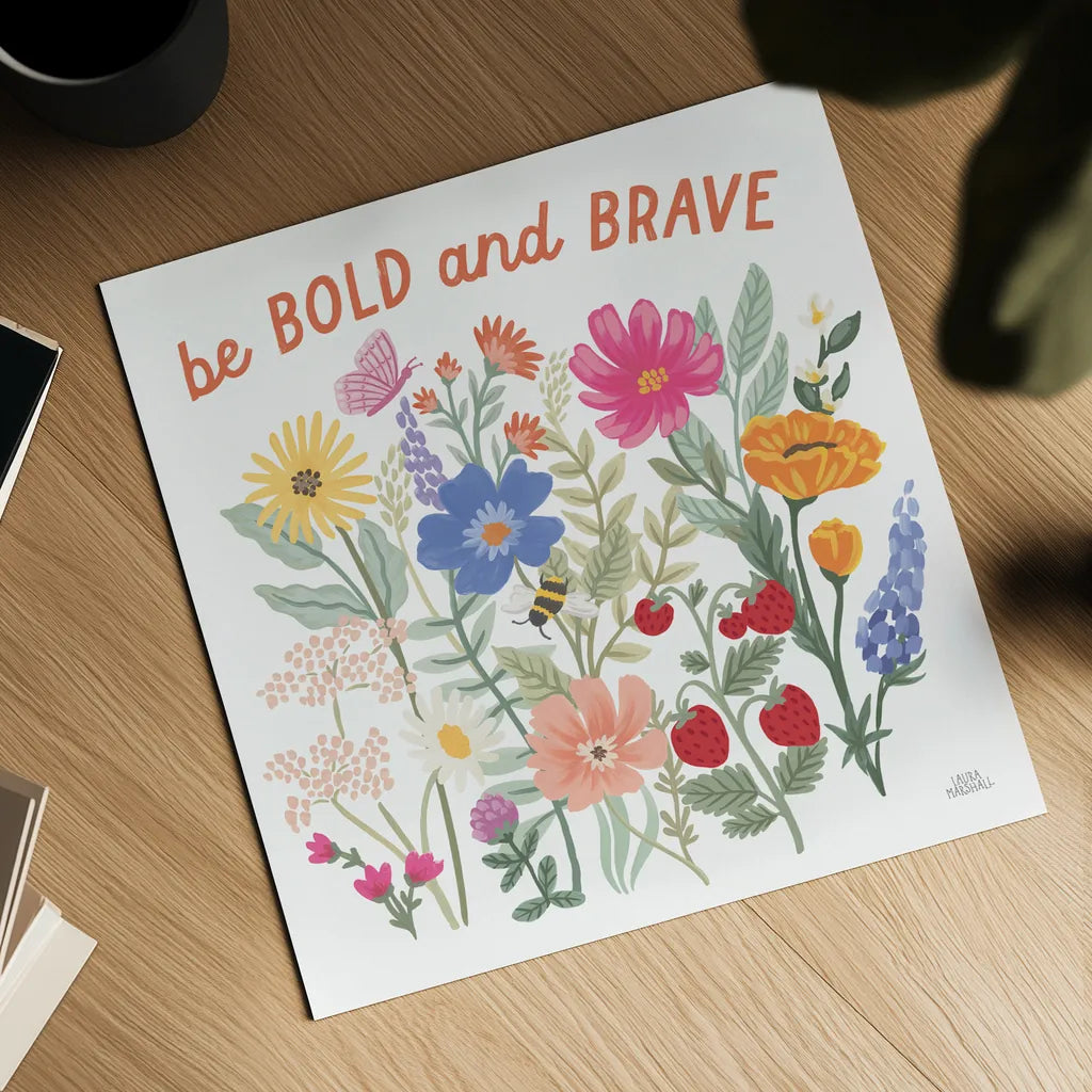 Wild Meadow II by Laura Marshall. Shown as a detailed flat fine art print, highlighting archival giclee quality. Available as an archival giclee rolled canvas, fine art paper, or poster print. SKU 79360a.