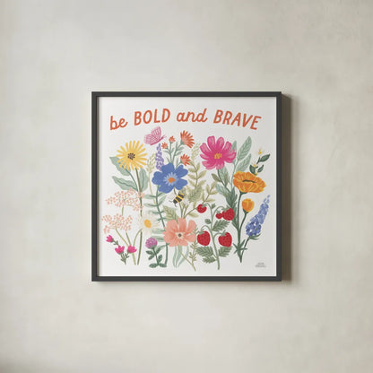 Wild Meadow II by Laura Marshall. Shown in a sleek black glass frame for a contemporary gallery look. Available as an archival giclee rolled canvas, fine art paper, or poster print. SKU 79360a.