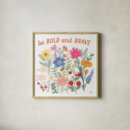 Wild Meadow II by Laura Marshall. Shown in a natural wood glass frame for a timeless modern aesthetic. Available as an archival giclee rolled canvas, fine art paper, or poster print. SKU 79360a.