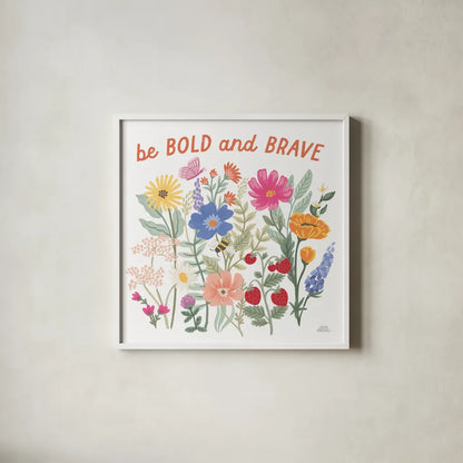 Wild Meadow II by Laura Marshall. Shown in a crisp white glass frame for a clean and minimalist style. Available as an archival giclee rolled canvas, fine art paper, or poster print. SKU 79360a.