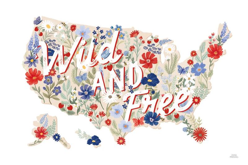 Wild Meadow USA by Laura Marshall. SKU 80477i. Archival Giclee Fine art print for wall decor.