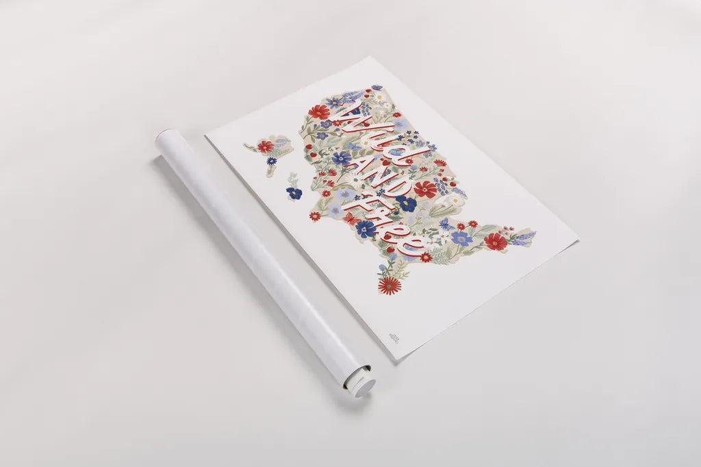 Wild Meadow USA by Laura Marshall. shown as a rolled paper print. Available as archival giclee rolled canvas, fine art paper, or poster print. SKU 80477i.