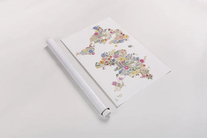 Wild Meadow World by Laura Marshall. shown as a rolled paper print. Available as archival giclee rolled canvas, fine art paper, or poster print. SKU 79367i.