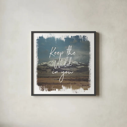 Wild Wishes I by Laura Marshall. Shown in a sleek black glass frame for a contemporary gallery look. Available as an archival giclee rolled canvas, fine art paper, or poster print. SKU 31061a.